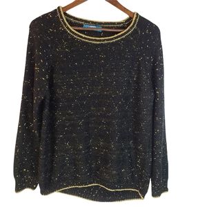 Buttons Black and Gold Sweater Medium